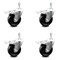 Service Caster 4 Inch Phenolic Swivel 10mm Threaded Stem Caster Set with Total Lock Brake SCC-TSTTL20S414-PHR-M1015-4 - alternate 1